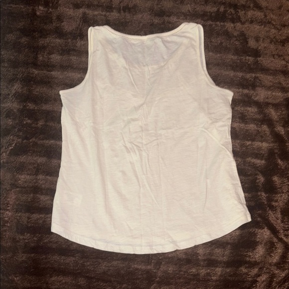 Eddie Bauer Cream Lace Trim Top - Picture 3 of 3